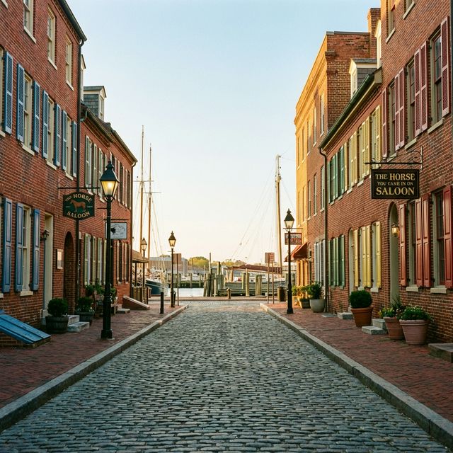 Fells Point Baltimore cobblestone streets and historic buildings