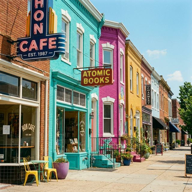 Hampden Baltimore rowhomes and The Avenue