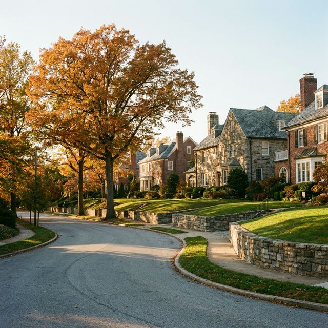 Mount Washington Baltimore tree-lined residential streets